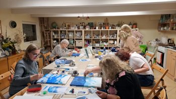 Maľba akrylom - Zimný sen